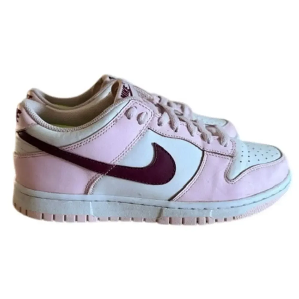 Nike Dunk Low Women’s Pink White Burgundy Sneakers Size 8.5
